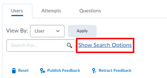 Show Search Options highlighted.