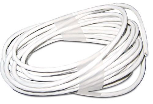 A bundle of white, Teflon cable