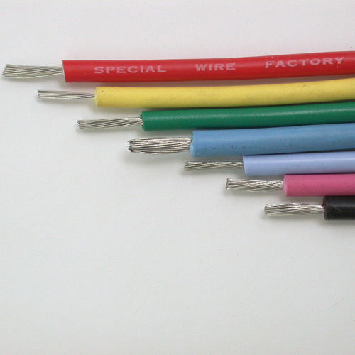 Several polyethylene wires with their ends stripped off